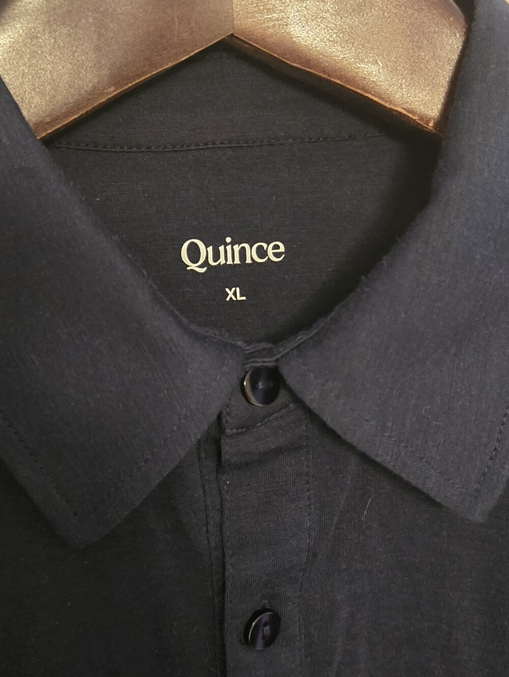 Quince Men's Polo XL Navy Blue Merino Wool Solid - Picture 3 of 11